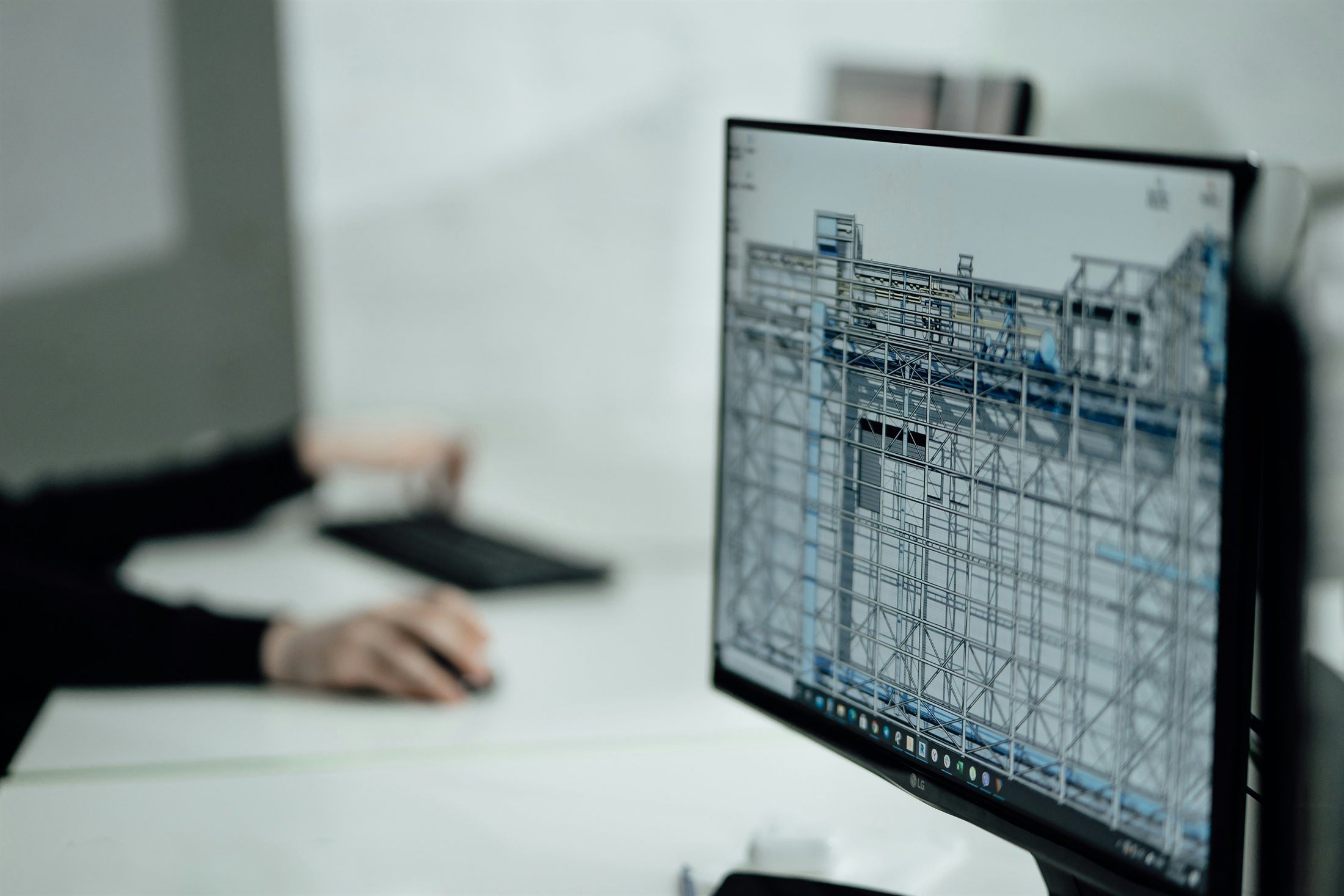 A digital building model on a workstation