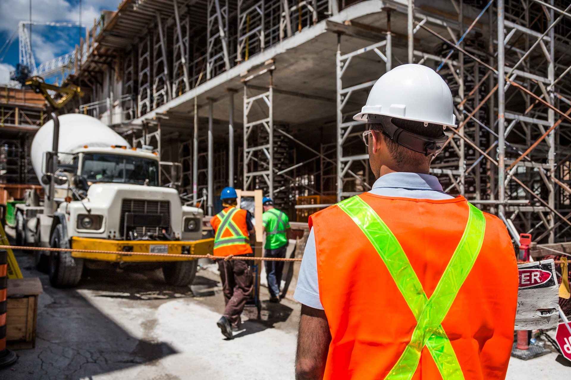 A site supervisor observing work in progress